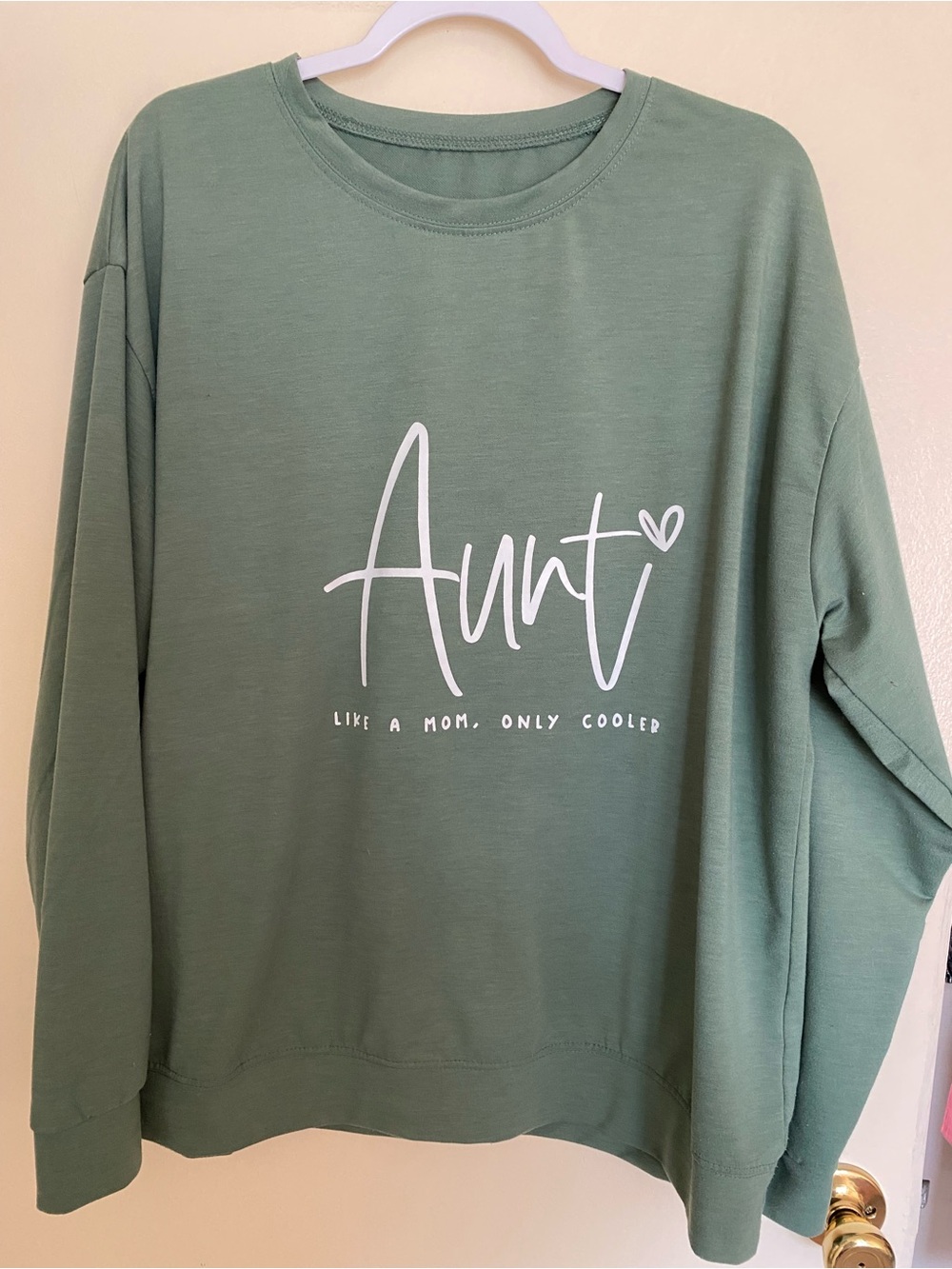 Aunt Graphic Pullover Sweatshirt - Sage Green